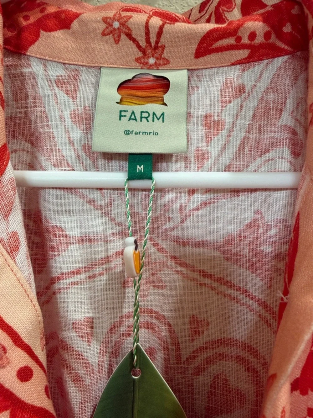 FARM Rio Coral and Red Romper NWT medium - Picture 4 of 5